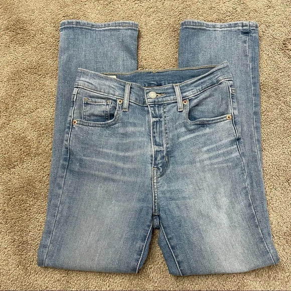 Levi's Premium Milehigh Crop Flare Jean size 25 Light wash- Late To The Game - Picture 6 of 12